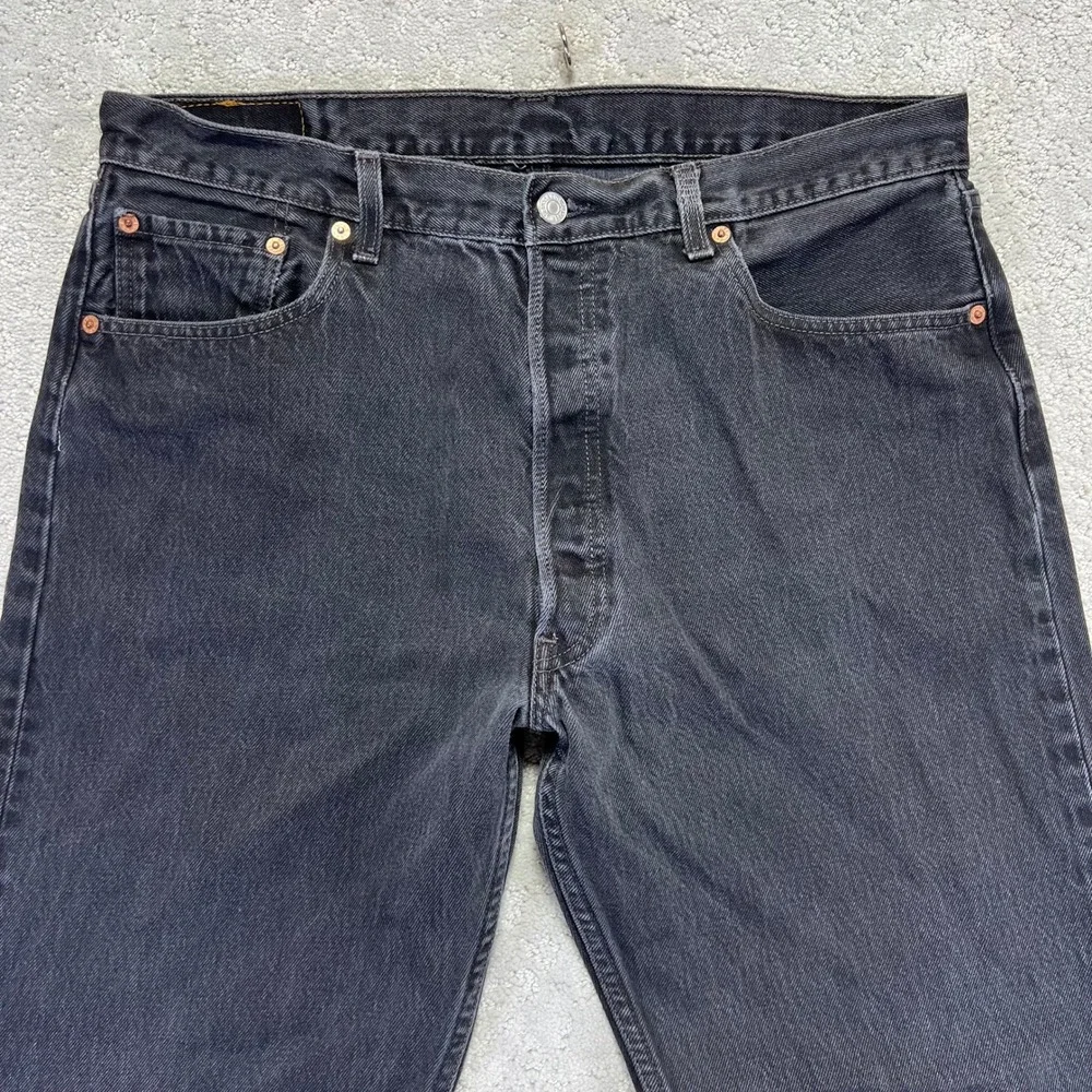 VINTAGE 90 Levis 501 Jeans 38x32 Black Straight Leg Button Fly 36x30 Act. Mexico
